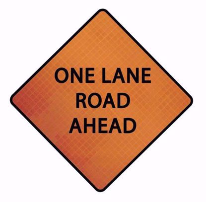 Picture of 48 Inch Reflective Roll-Up Sign - One Lane Road Ahead, PER EACH