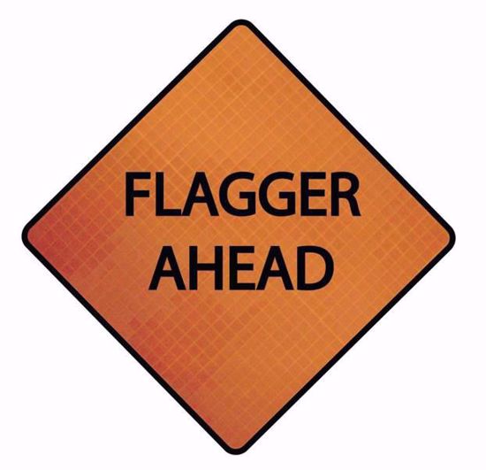 Picture of 48 Inch Reflective Roll-Up Sign - Flagger Ahead, PER EACH