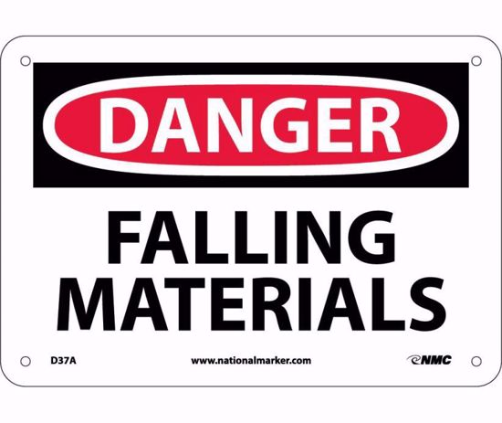 Picture of 7x10 DANGER FALLING MATERIALS Adhesive Vinyl Sign, PER EACH