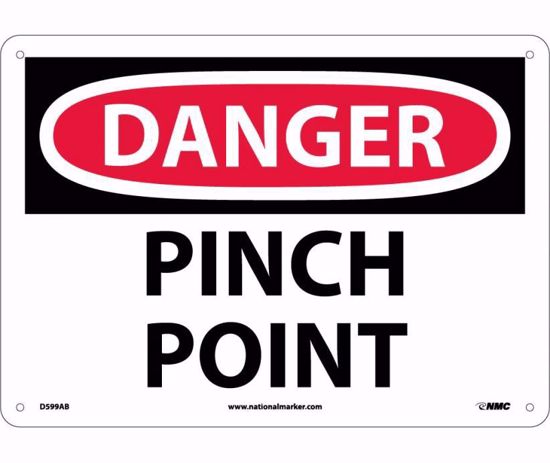 Picture of 10 x 14 DANGER PINCH POINT Aluminum Sign, PER EACH