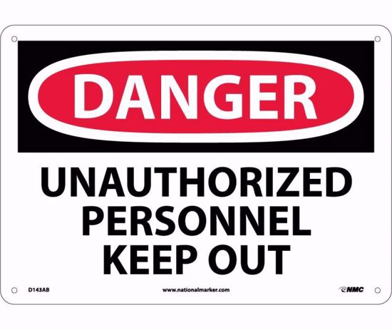 Picture of 10 x 14 DANGER UNAUTHORIZED PERSONNEL KEEP OUT Aluminum Sign, PER EACH