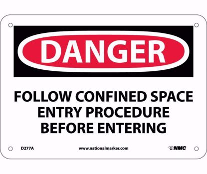 Picture of DANGER CONFINED SPACE SIGN, 7" X 10" aluminum, PER EACH