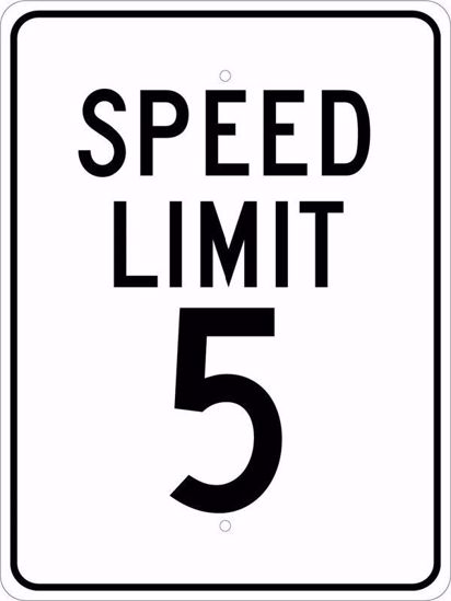 Picture of SPEED LIMIT 5 SIGN, 24" X 18" reflective aluminum, PER EACH