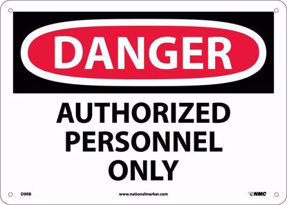 Picture of DANGER AUTHORIZED PERSONNEL ONLY SIGN, 7" X  10" adhesive vinyl, PER EACH