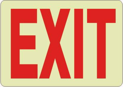 Picture of EXIT SIGN GLOW, self adhesive, 7" X 10", PER EACH