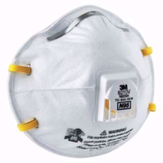 Picture of 3M N95 Particulate Respirator, Half Facepiece, Two Fixed Straps, Non-Oil Particles, 10/box, PER BOX