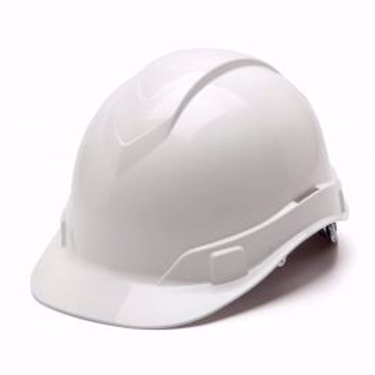 Picture of RIDGELINE cap style hard hat, White, IMI LOGO center front, 4-Point ratchet suspension, PER EACH