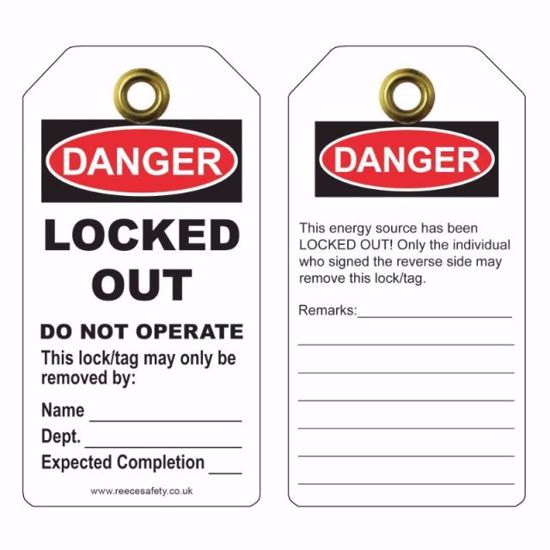 Picture of 6inx3in Vinyl Equipment Lockout Tag, 10/pack, PER PACK