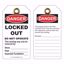 Picture of 6inx3in Vinyl Equipment Lockout Tag, 10/pack, PER PACK