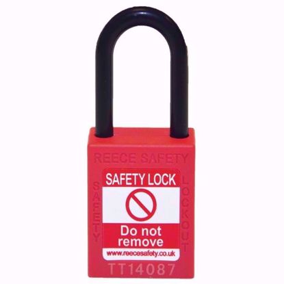 Picture of Nylon Body Safety Padlock - Nylon Shackle, NON-conductive body and shackle, keyed different, PER EACH