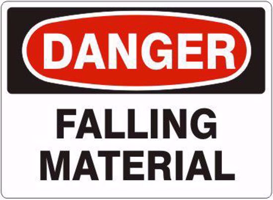 Picture of 7x10 DANGER FALLING MATERIAL Adhesive Vinyl Sign, PER EACH