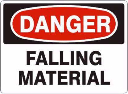 Picture of 7x10 DANGER FALLING MATERIAL Plastic Sign, PER EACH