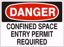 Picture of CONFINED SPACE ENTRY PERMIT REQUIRED – DANGER SIGN, 10" X 14" adhesive vinyl, , per each