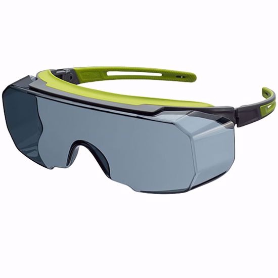 Picture of UVEX® Avatar™ Plus OTG Rimless Safety Glasses with Black Temple, Gray Anti-Fog Lens with Ultra-Dura® Hardcoat, per PAIR